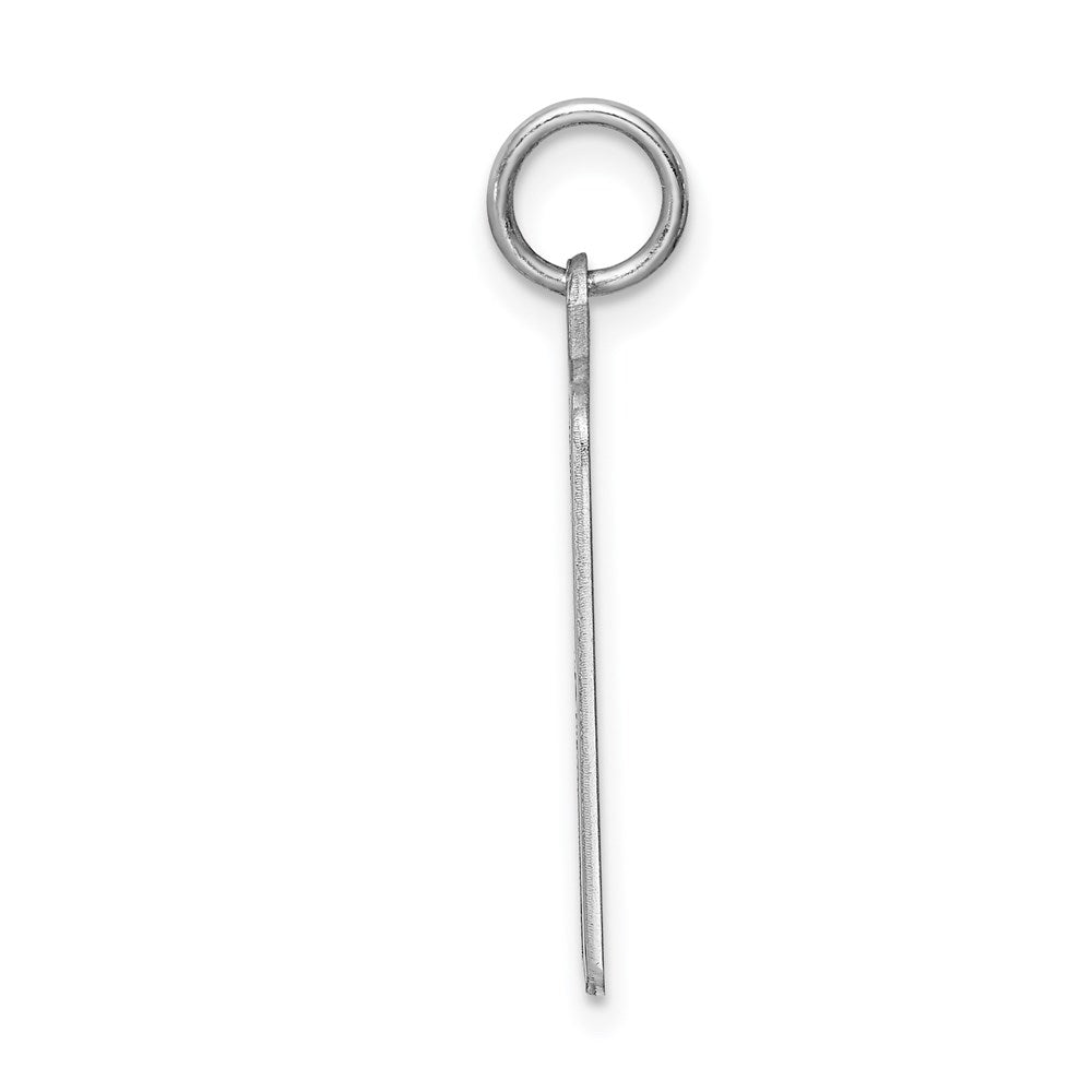 Sterling Silver Ss Rh-Plt Blue Birth Certificate Polished Front/Satin Back Charm