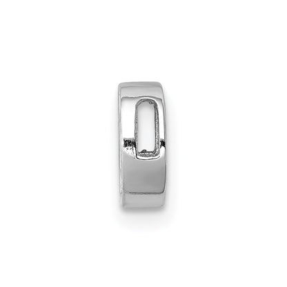 Sterling Silver Rhodium-Plated Cz Letter D Initial Slide Charm
