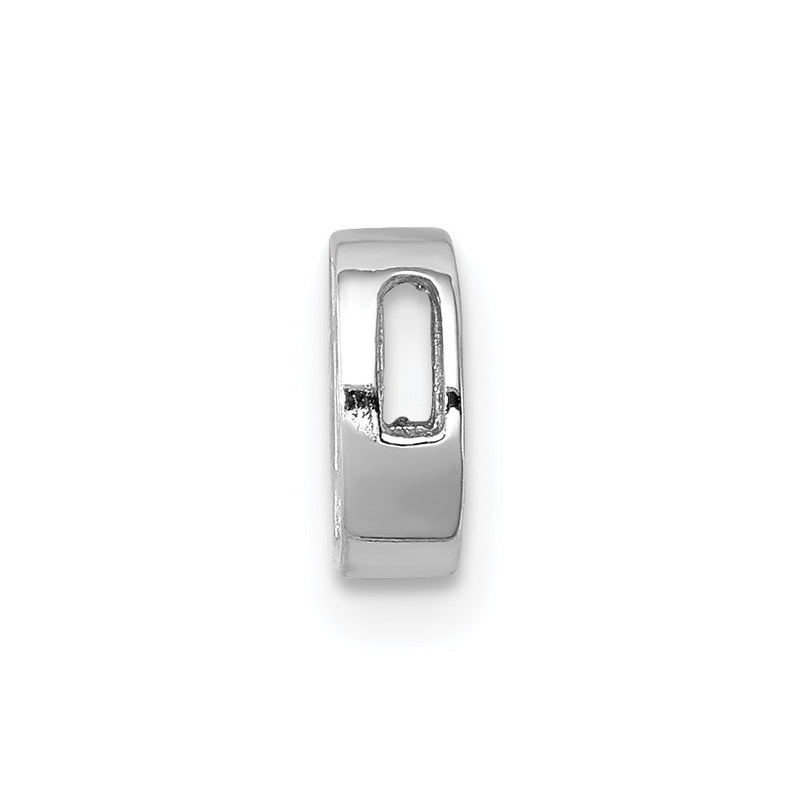 Sterling Silver Rhodium-Plated Cz Letter D Initial Slide Charm