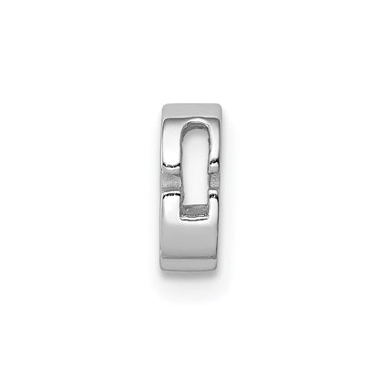 Sterling Silver Rhodium-Plated Cz Letter G Initial Slide Charm
