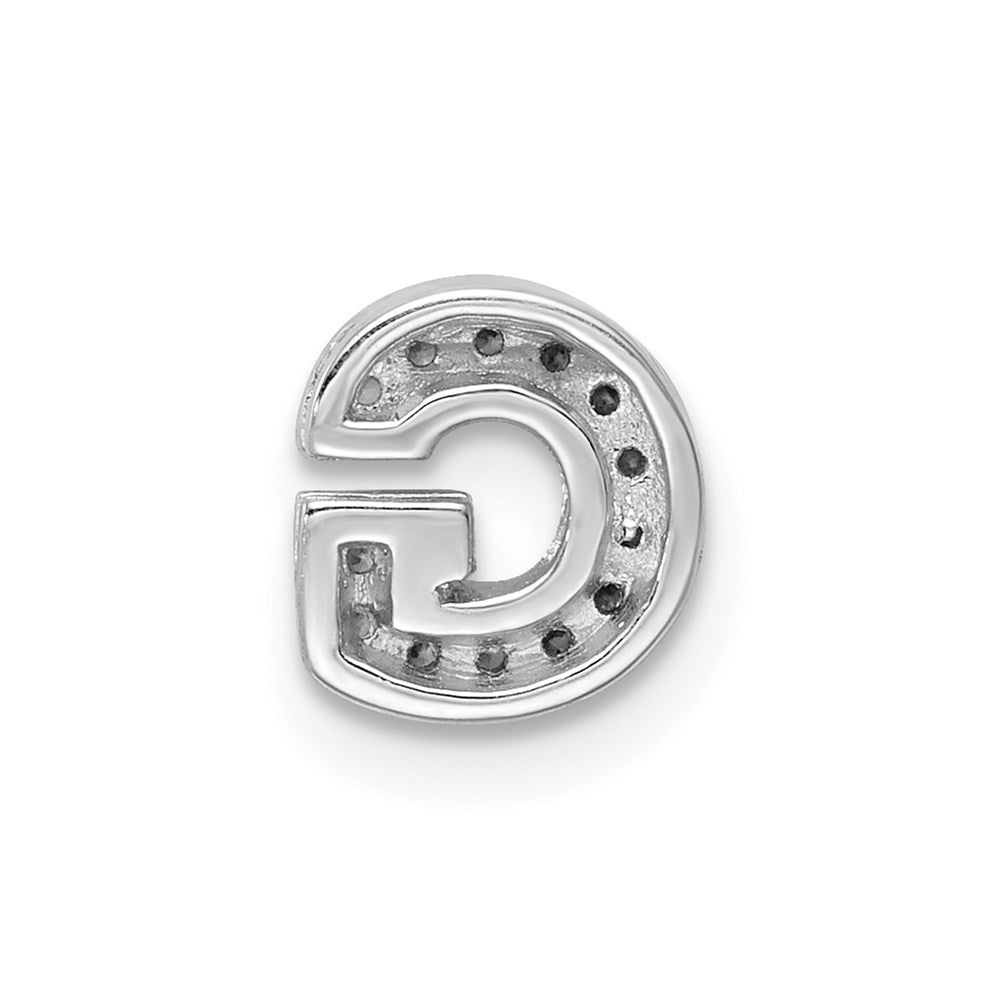 Sterling Silver Rhodium-Plated Cz Letter G Initial Slide Charm