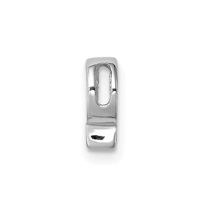 Sterling Silver Rhodium-Plated Cz Letter P Initial Slide Charm