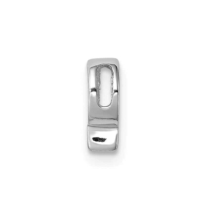 Sterling Silver Rhodium-Plated Cz Letter P Initial Slide Charm