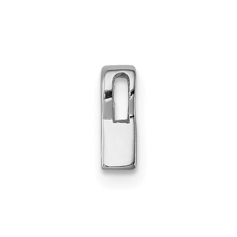 Sterling Silver Rhodium-Plated Cz Letter R Initial Slide Charm