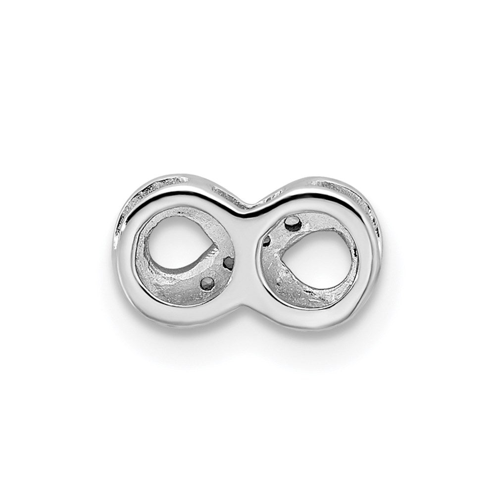 Sterling Silver Notes Rhodium Plated Cz Infinity Slide Charm