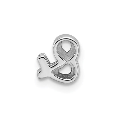 Sterling Silver Notes Rhodium Plated Ampersand Slide Charm