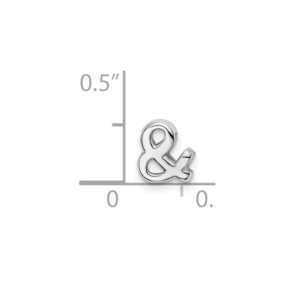Sterling Silver Notes Rhodium Plated Ampersand Slide Charm