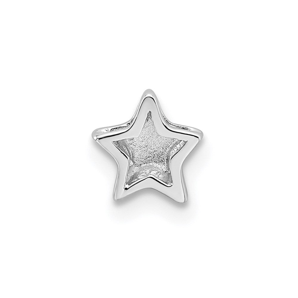 Sterling Silver Notes Rhodium Plated Star Slide Charm