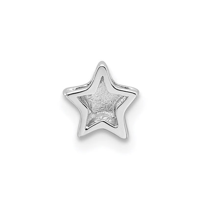 Sterling Silver Notes Rhodium Plated Star Slide Charm