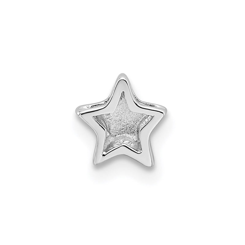 Sterling Silver Notes Rhodium Plated Star Slide Charm