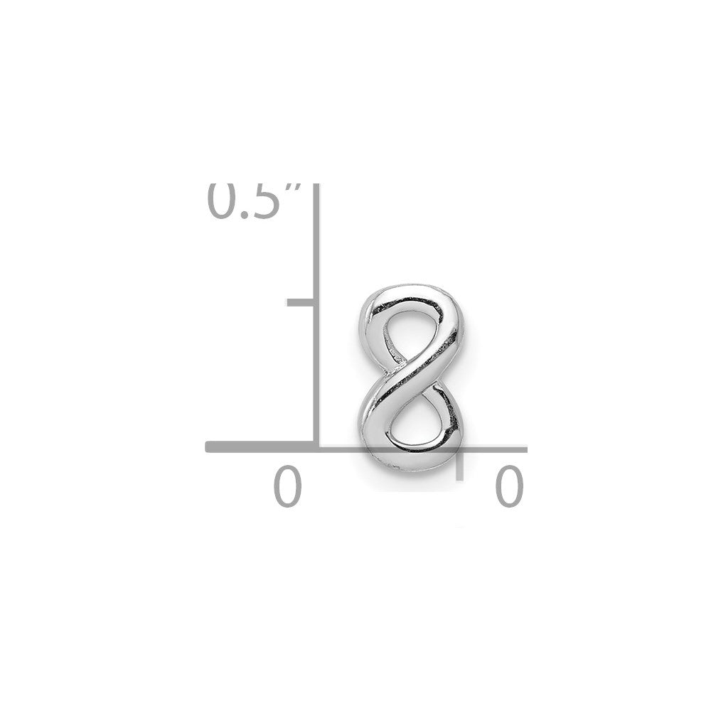 Sterling Silver Notes Rhodium Plated Infinity Slide Charm