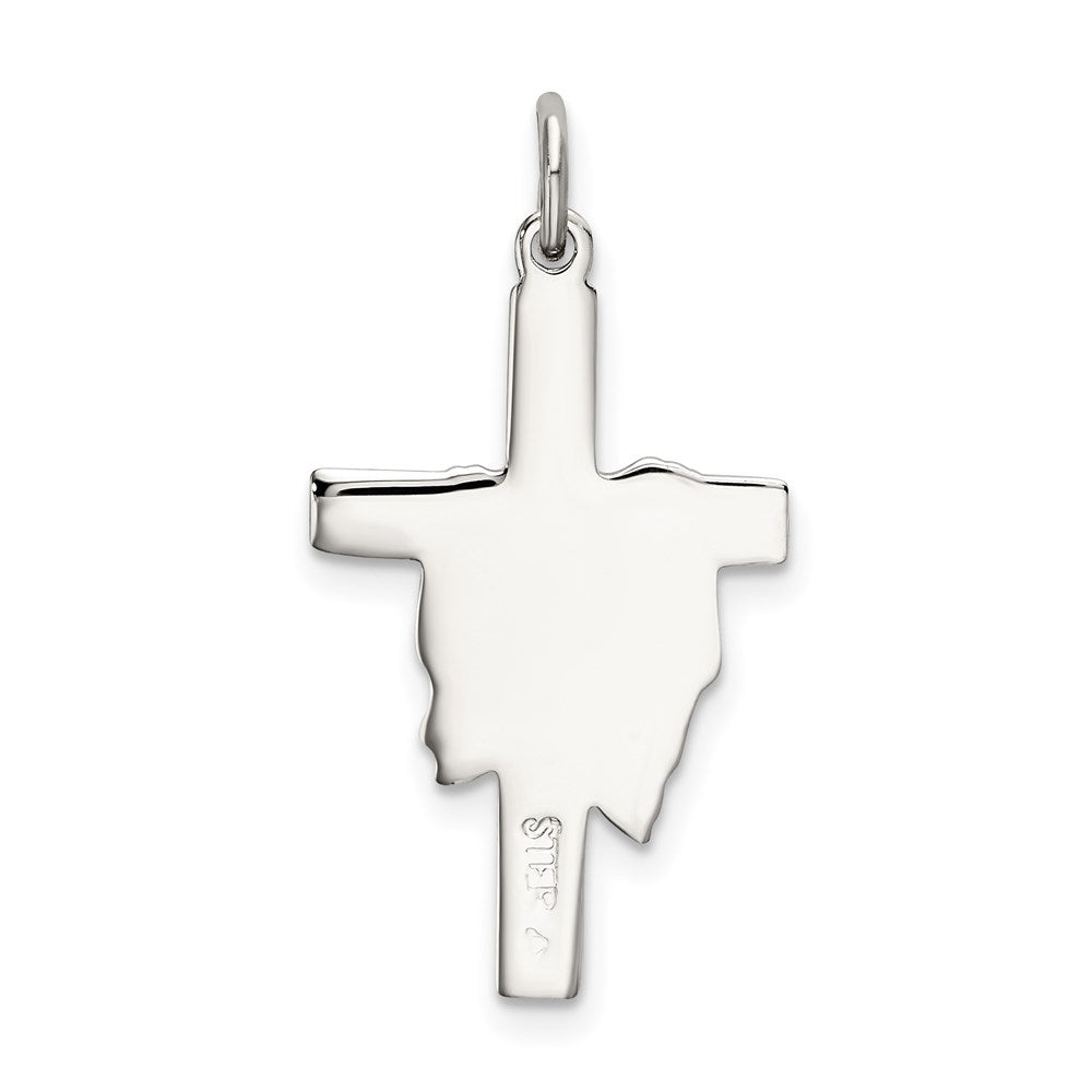 Sterling Silver Polished And Satin Draped Cross Pendant