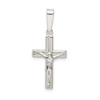 Sterling Silver Polished & Textured Crucifix Pendant