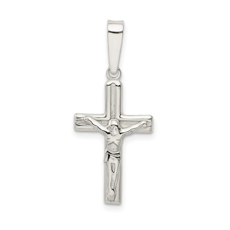 Sterling Silver Polished & Textured Crucifix Pendant