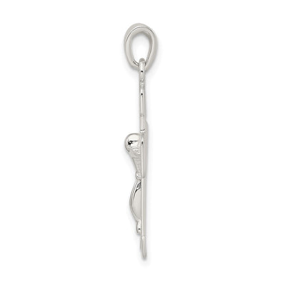 Sterling Silver Polished And Textured Crucifix Pendant