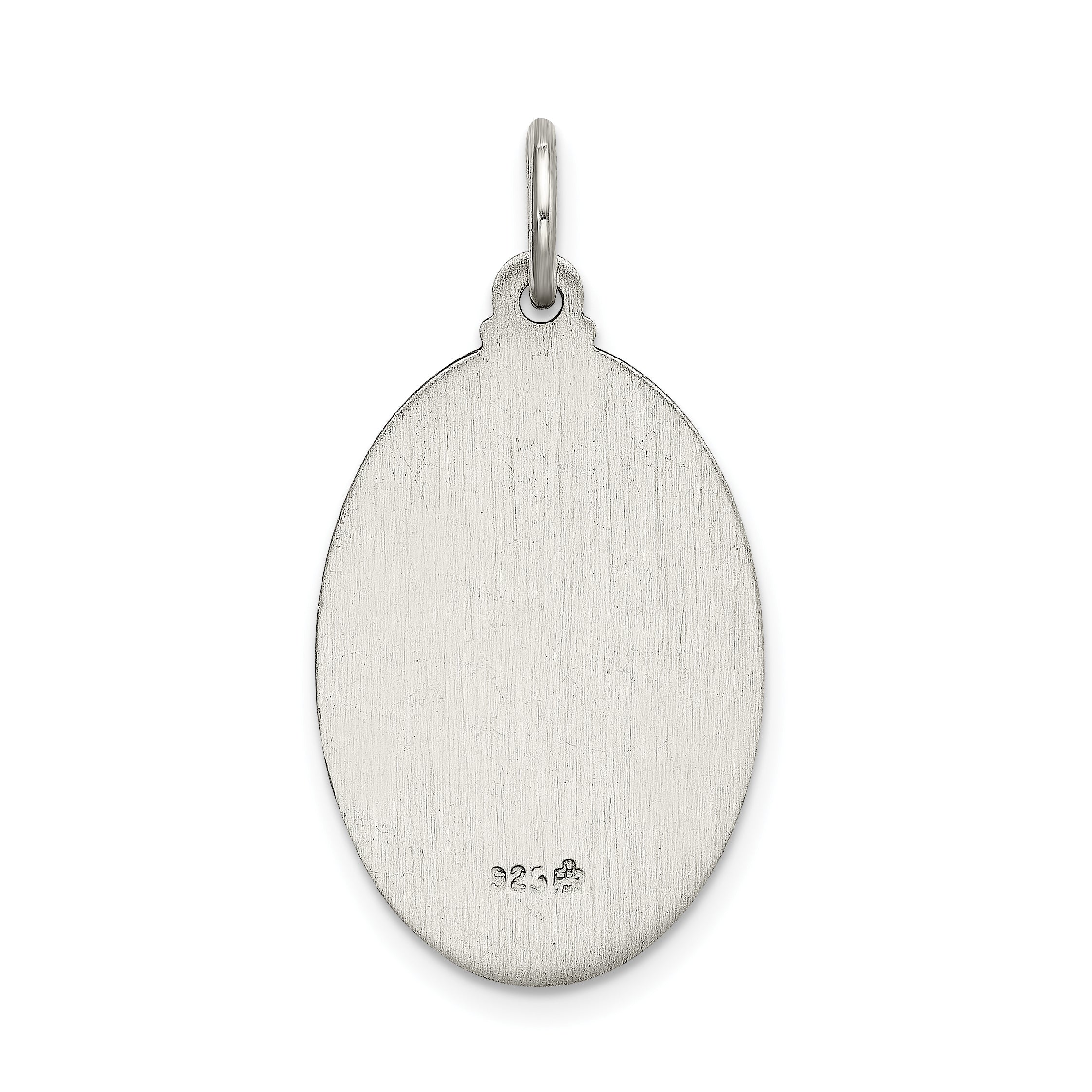 Sterling Silver Satin Antiqued Spanish Lady Of Guadalupe Medal Pendant