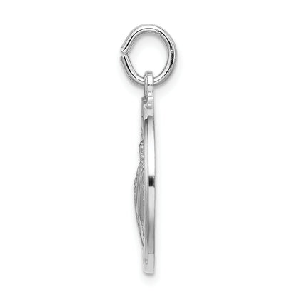 Sterling Silver Rhodium-Plated Spanish St. Jude Thaddeus Medal Pendant