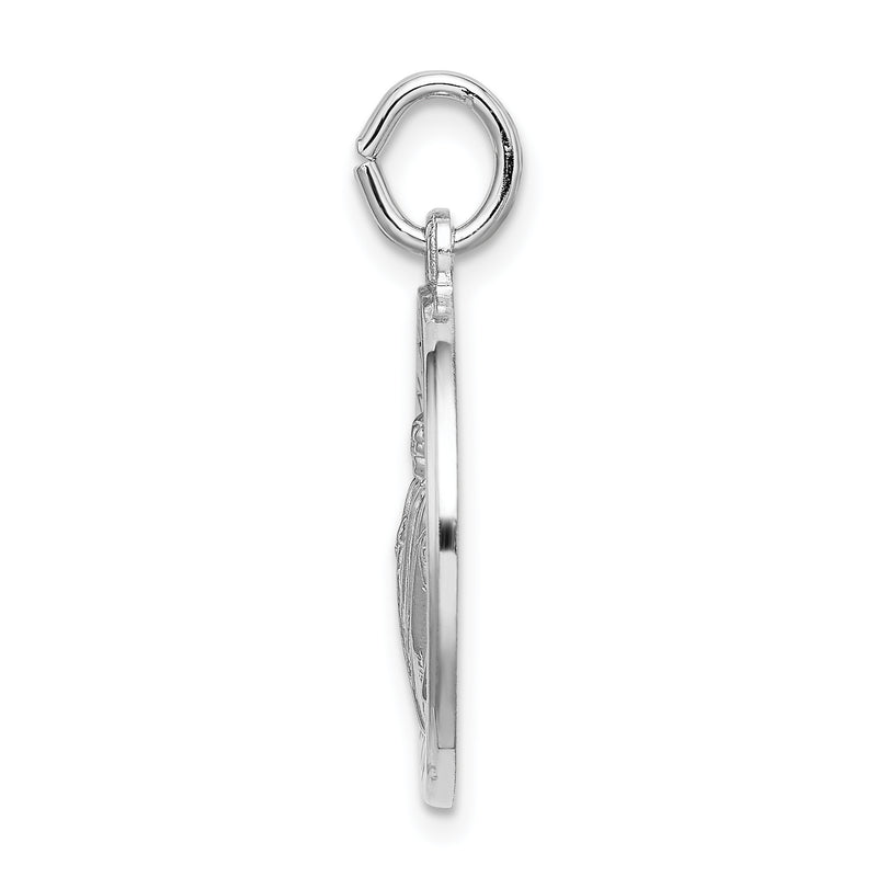 Sterling Silver Rhodium-Plated Spanish St. Jude Thaddeus Medal Pendant