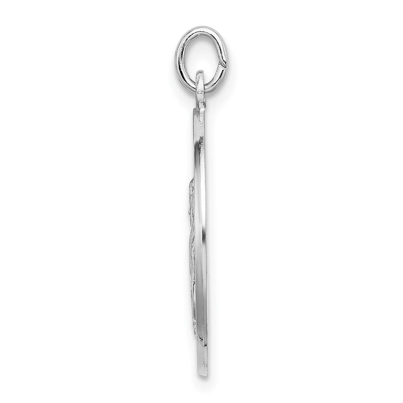 Sterling Silver Rhodium-Plated Spanish St. Gabriel Medal Pendant