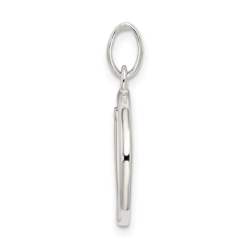 Sterling Silver Polished Glitter Enamel Letter D Initial Charm