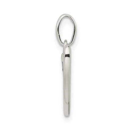 Sterling Silver Polished Glitter Enamel Letter V Initial Charm