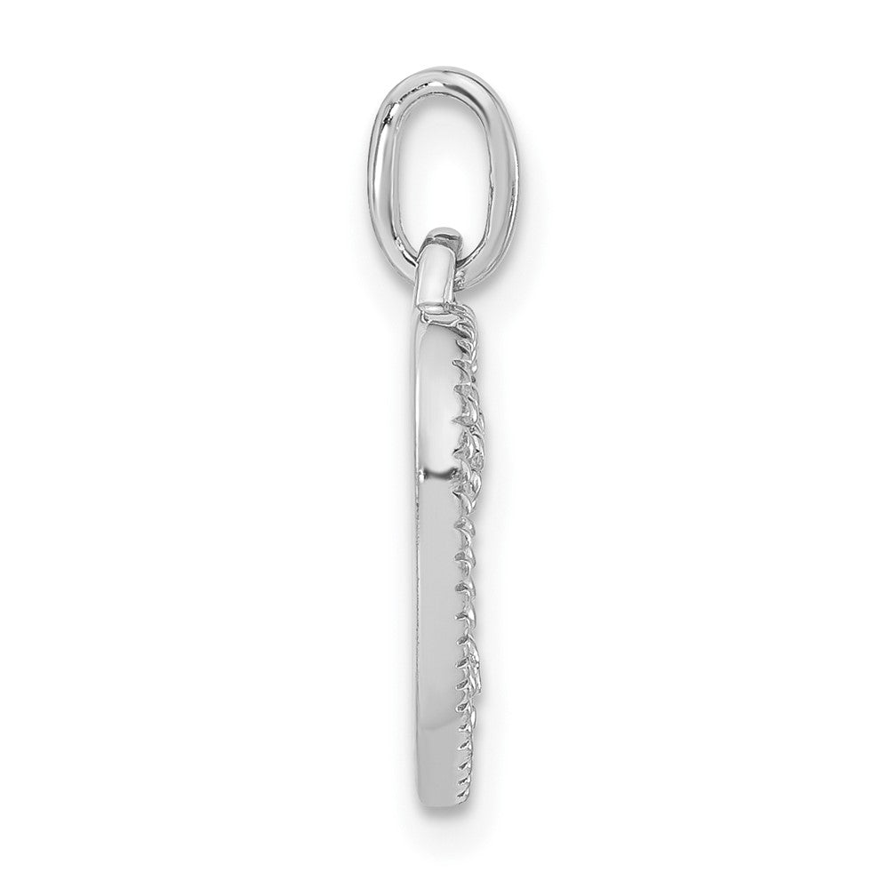 Sterling Silver Rhodium-Plated Polished Love Heart Pendant