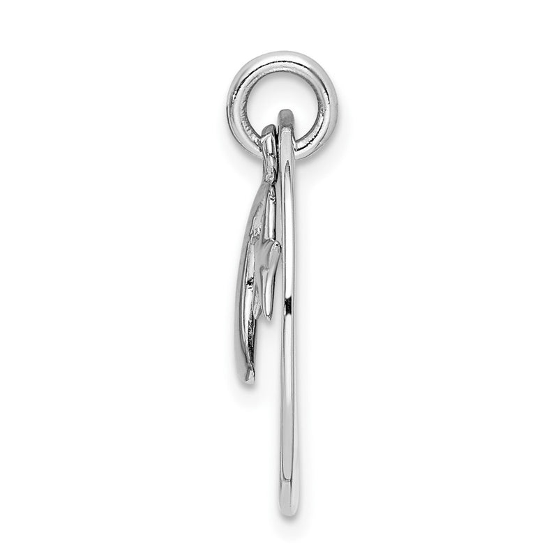Sterling Silver Rhodium-Plated Love You To Moon & Back Pendant