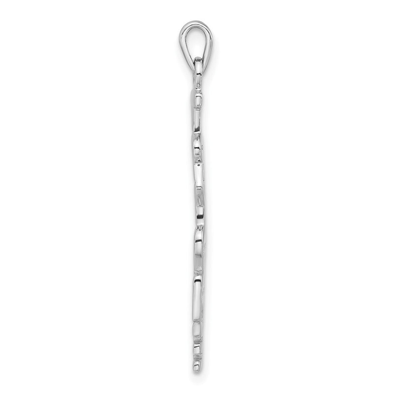 Sterling Silver Rhodium-Plated Polished Try Me Heart Pendant