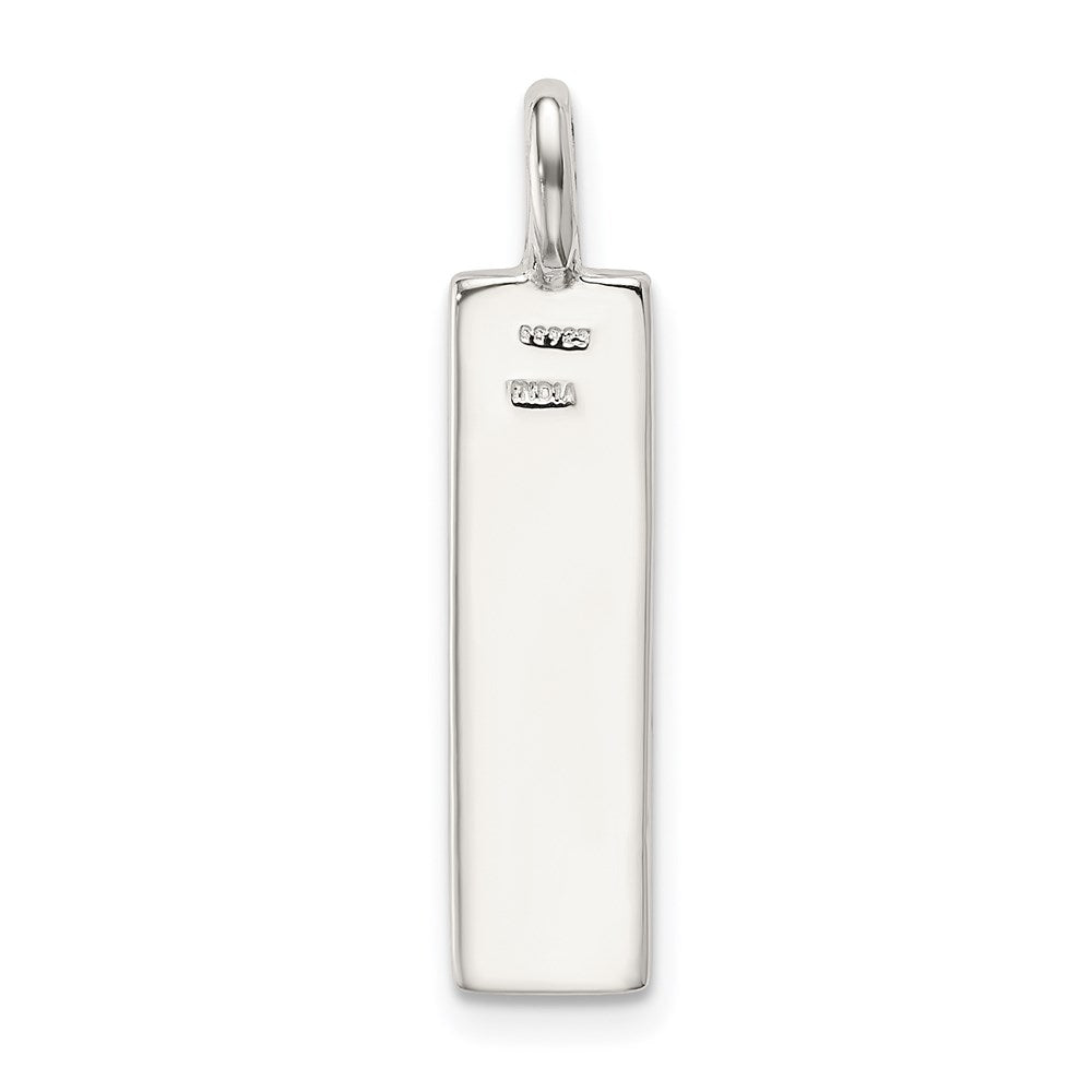 Sterling Silver Polished Enameled Believe Pendant