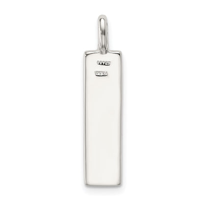 Sterling Silver Polished Enameled Believe Pendant
