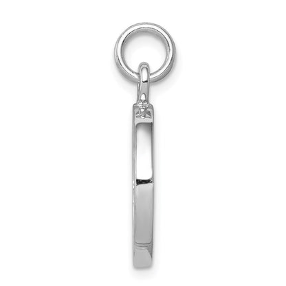 Sterling Silver Rhodium-Plated Polished Leaf Pendant