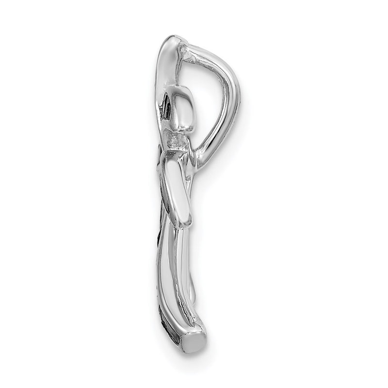 Sterling Silver Rhodium-Plated Created Abalone Palm Tree Slide