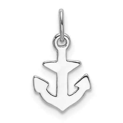 Sterling Silver Rhodium-Plated Polished Anchor Charm