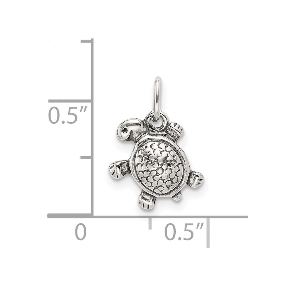 Sterling Silver Antiqued Turtle Charm