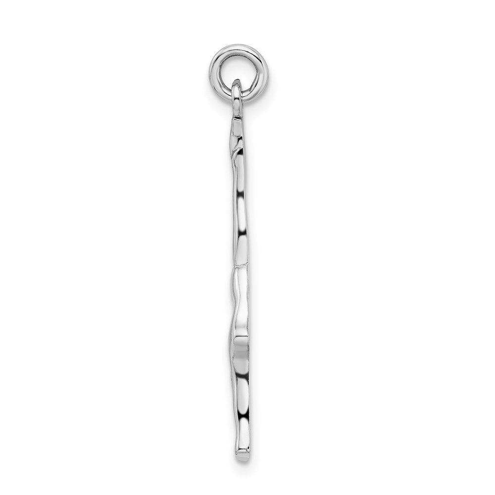 Sterling Silver Rhodium-Plated Polished Gymnast Pendant