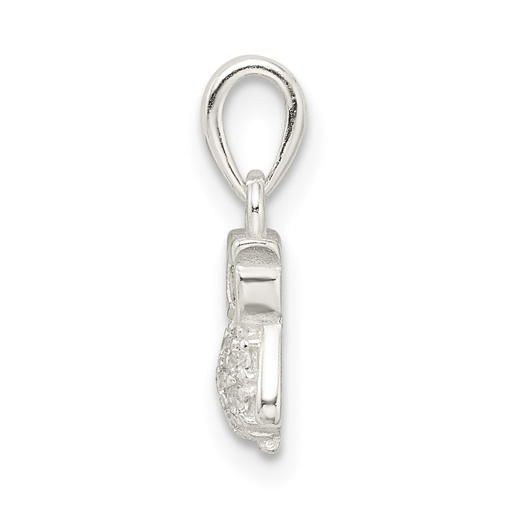 Sterling Silver Cz Owl Pendant