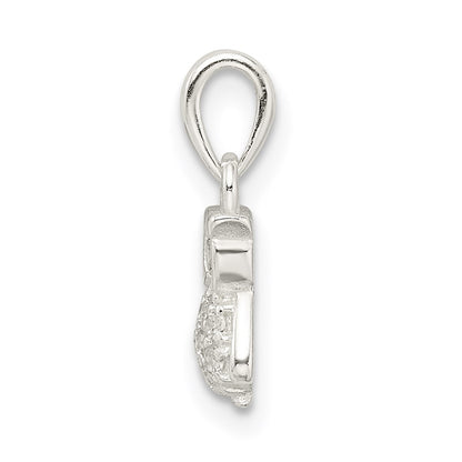 Sterling Silver Cz Owl Pendant