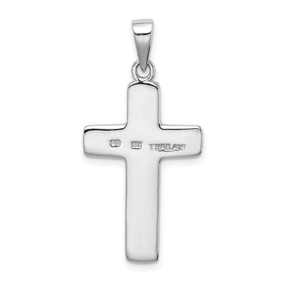 Sterling Silver Rhodium-Plated Cross Pendant