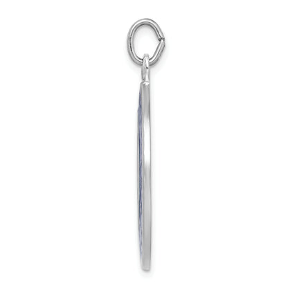 Sterling Silver Rhodium-Plated Enamel St. Christopher Medal