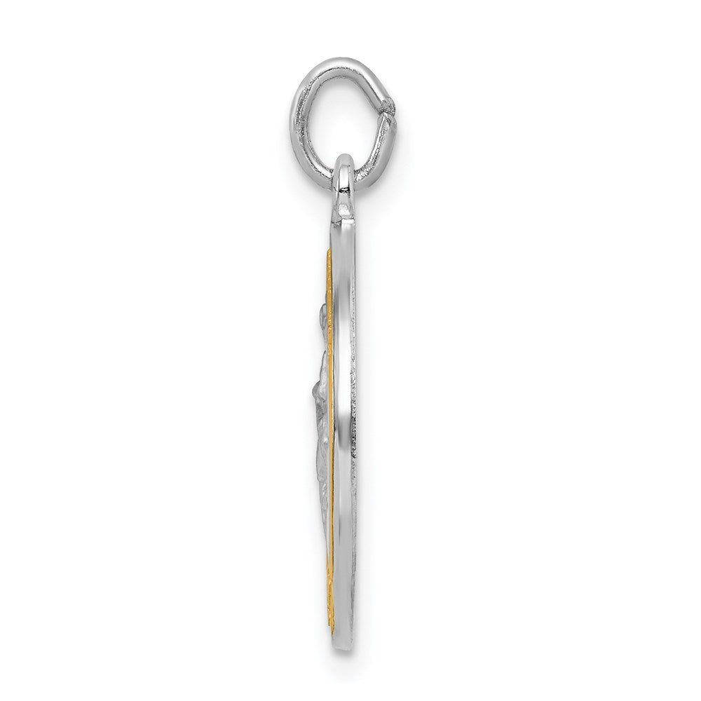 Sterling Silver Rhodium-Plated & Gold Tone St. Michael Medal