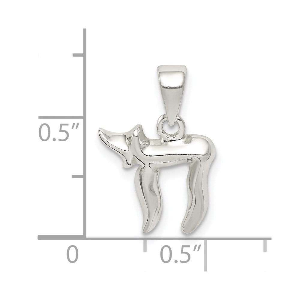 Sterling Silver Polished Chai Symbol