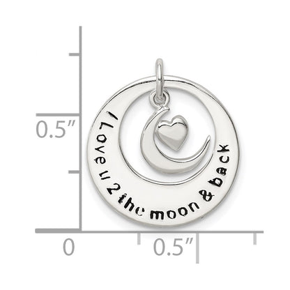 Sterling Silver Enamel I Love You To The Moon And Back Pendant