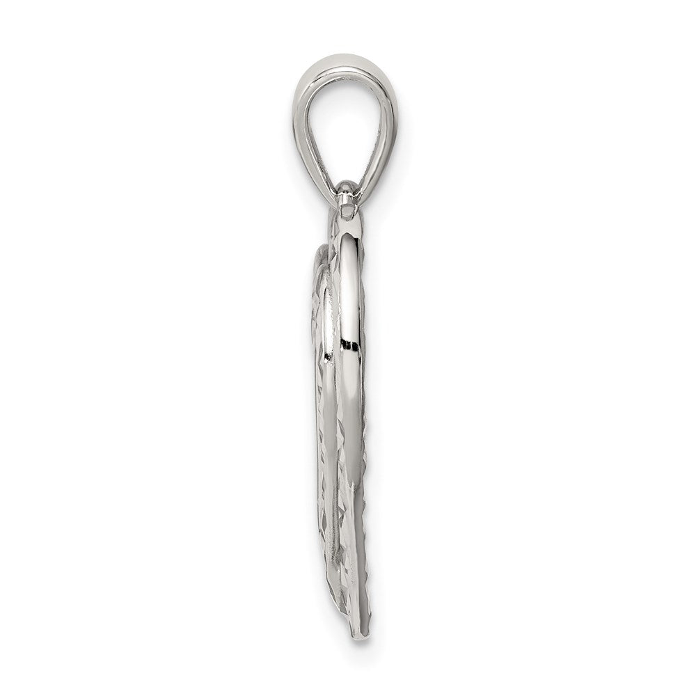 Sterling Silver Diamond-Cut Heart Pendant