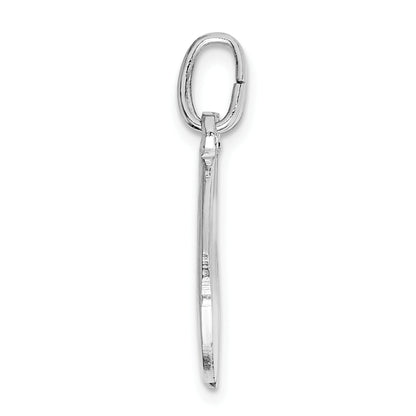 Sterling Silver Rhodium-Plate Brush & Polished Yin Yang Break Apart Pendant