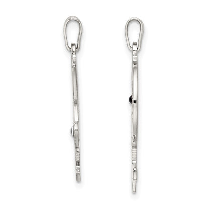 Sterling Silver Rhod-Plated Cz Male/Female Breakapart Symbols Pendant