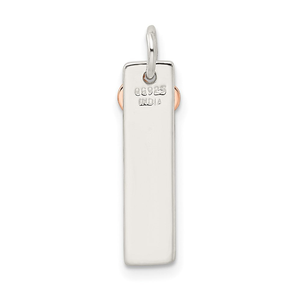 Sterling Silver & Rose-Tone Bar Heart Charm