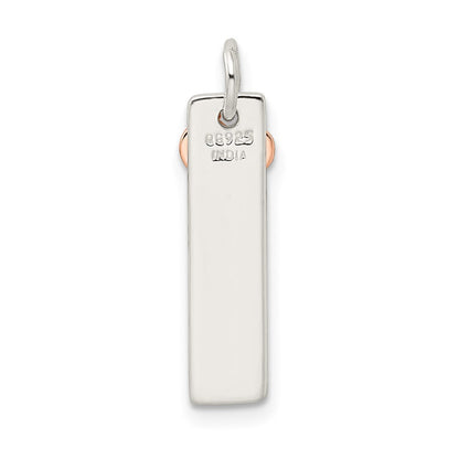 Sterling Silver & Rose-Tone Bar Heart Charm