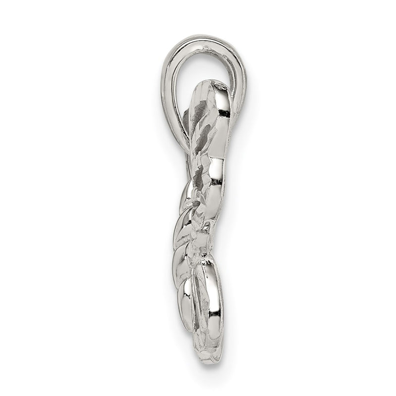 Sterling Silver Diamond-Cut Butterfly Pendant