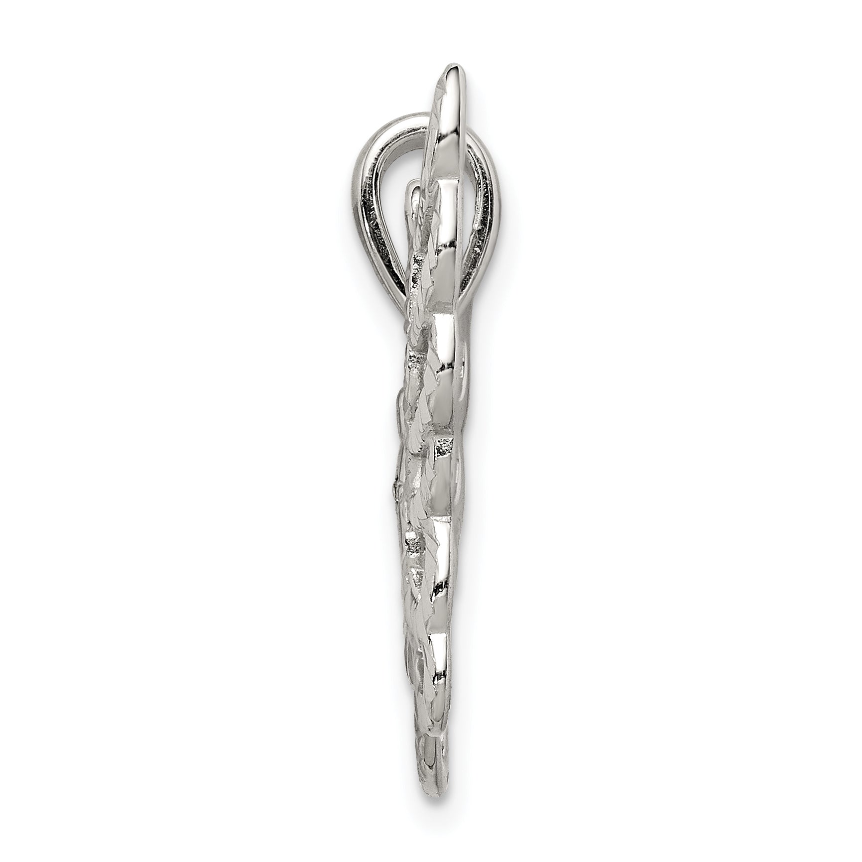 Sterling Silver Diamond-Cut Butterfly Pendant
