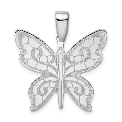 Sterling Silver Rhodium-Plated Butterfly Pendant
